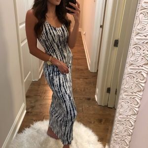 Navy & White Midi Dress